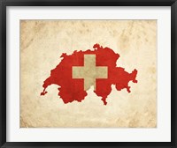 Framed Map with Flag Overlay Switzerland