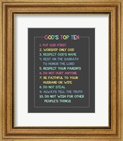 Framed God's Top Ten Stitch Border - Rainbow