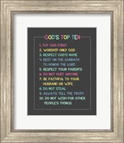 Framed God's Top Ten Stitch Border - Rainbow