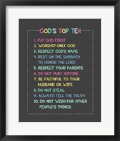 Framed God's Top Ten Stitch Border - Rainbow