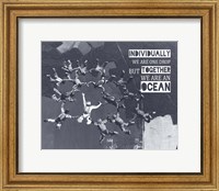 Framed Together We Are An Ocean - Skydiving Team Grayscale