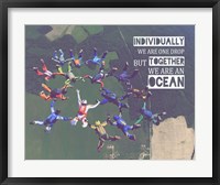 Framed Together We Are An Ocean - Skydiving Team Color