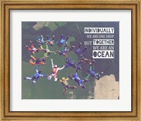 Framed Together We Are An Ocean - Skydiving Team Color