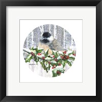 Framed 'Winter Wonder Chickadee' border=