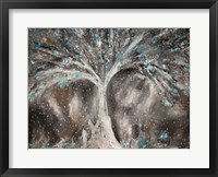 Framed Birches with Blue Birds