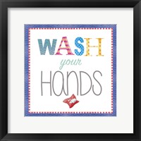 Framed 'Wash Your Hands' border=