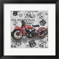 Framed Vintage Motorcycles on Route 66-W