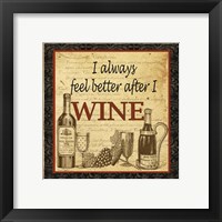 Framed 'Better after Wine' border=