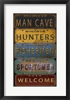 Framed License Plates - Man Cave