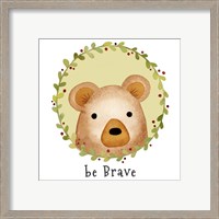 Framed 'Be Brave Bear' border=