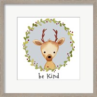 Framed 'Be Kind Deer' border=