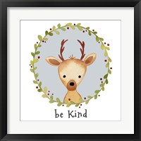 Framed 'Be Kind Deer' border=