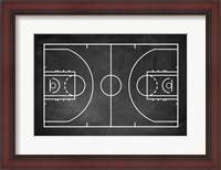 Framed Basketball Court Chalkboard Background
