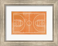 Framed Basketball Court Orange Paint Background