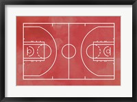 Framed Basketball Court Red Paint Background