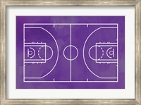 Framed Basketball Court Purple Paint Background