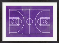 Framed Basketball Court Purple Paint Background