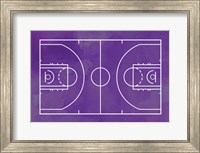 Framed Basketball Court Purple Paint Background