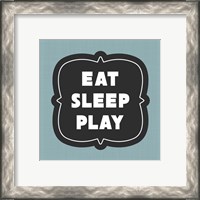 Framed 'Eat Sleep Play Football - Blue Part II' border=