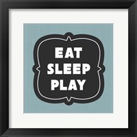 Framed Eat Sleep Play Football - Blue Part II