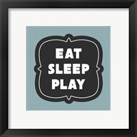 Framed 'Eat Sleep Play Football - Blue Part II' border=