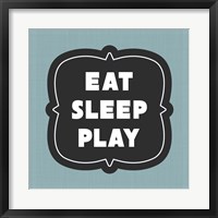 Framed Eat Sleep Play Football - Blue Part II