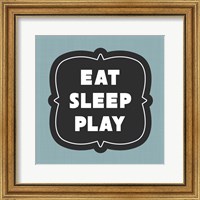 Framed 'Eat Sleep Play Football - Blue Part II' border=
