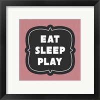 Framed 'Eat Sleep Play Football - Pink Part II' border=