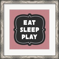 Framed 'Eat Sleep Play Football - Pink Part II' border=