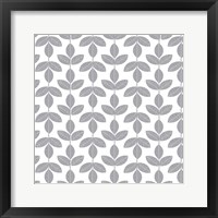 Framed Allover Leaf Pattern Grey