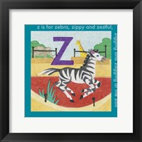 Framed Z is For Zebra