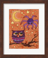 Framed Halloween Owl And Spider