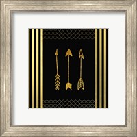Framed 'Black & Gold - Feathered Fashion Arrow' border=
