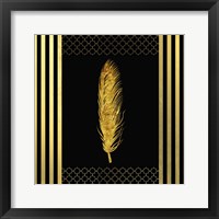 Framed 'Black & Gold - Feathered Fashion' border=