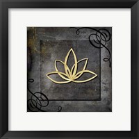 Framed 'Grunge Gold Crown Lotus' border=