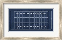 Framed American Football Field Blue