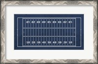 Framed American Football Field Blue