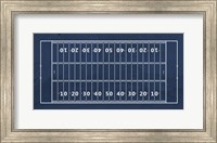 Framed American Football Field Blue