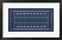 Framed American Football Field Blue