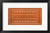 Framed American Football Field Orange