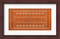 Framed American Football Field Orange