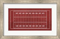 Framed American Football Field Red