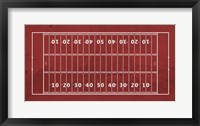 Framed American Football Field Red