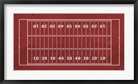 Framed American Football Field Red