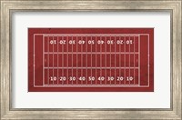 Framed American Football Field Red