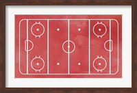 Framed Ice Hockey Rink Red Paint