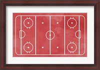 Framed Ice Hockey Rink Red Paint