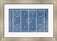 Framed Ice Hockey Rink Blue Paint