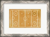 Framed Ice Hockey Rink Yellow Paint