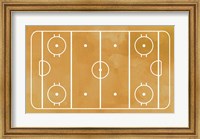 Framed Ice Hockey Rink Yellow Paint
